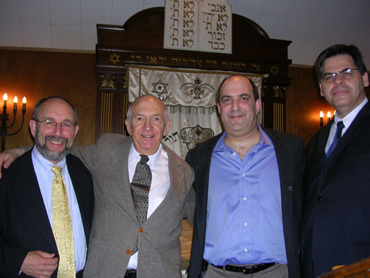 Rabbi Arnold Fine, Bernard Miller, Alvin Miller and Ronen Gil-Or, Deputy Head of Mission at the Israel Embassy in Ottawa
