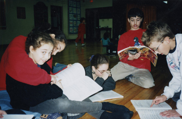 Temple Shalom students in the ‘Keetah Choref’ group study Hebrew, 1993