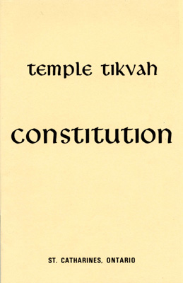 Temple Tikvah constitution, June 1983
