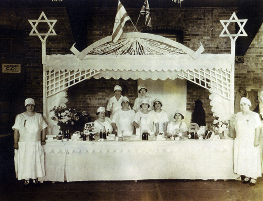 Hebrew Ladies Aid Society bazaar booth, ca. 1920