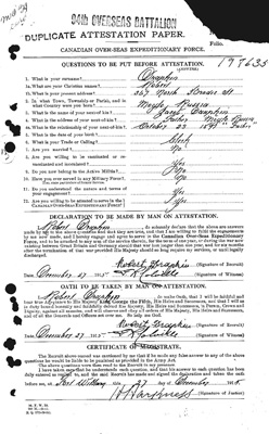 Robert Drapkin attestation papers, 27 December 1915