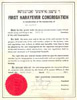 Cemetery plot certificate presented to Sam Halperin (1975)