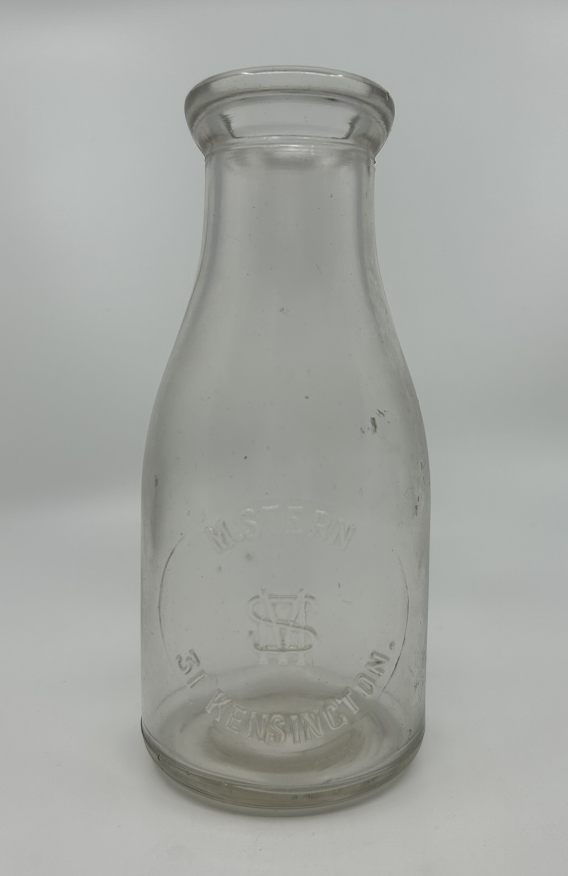 Empty milk bottle