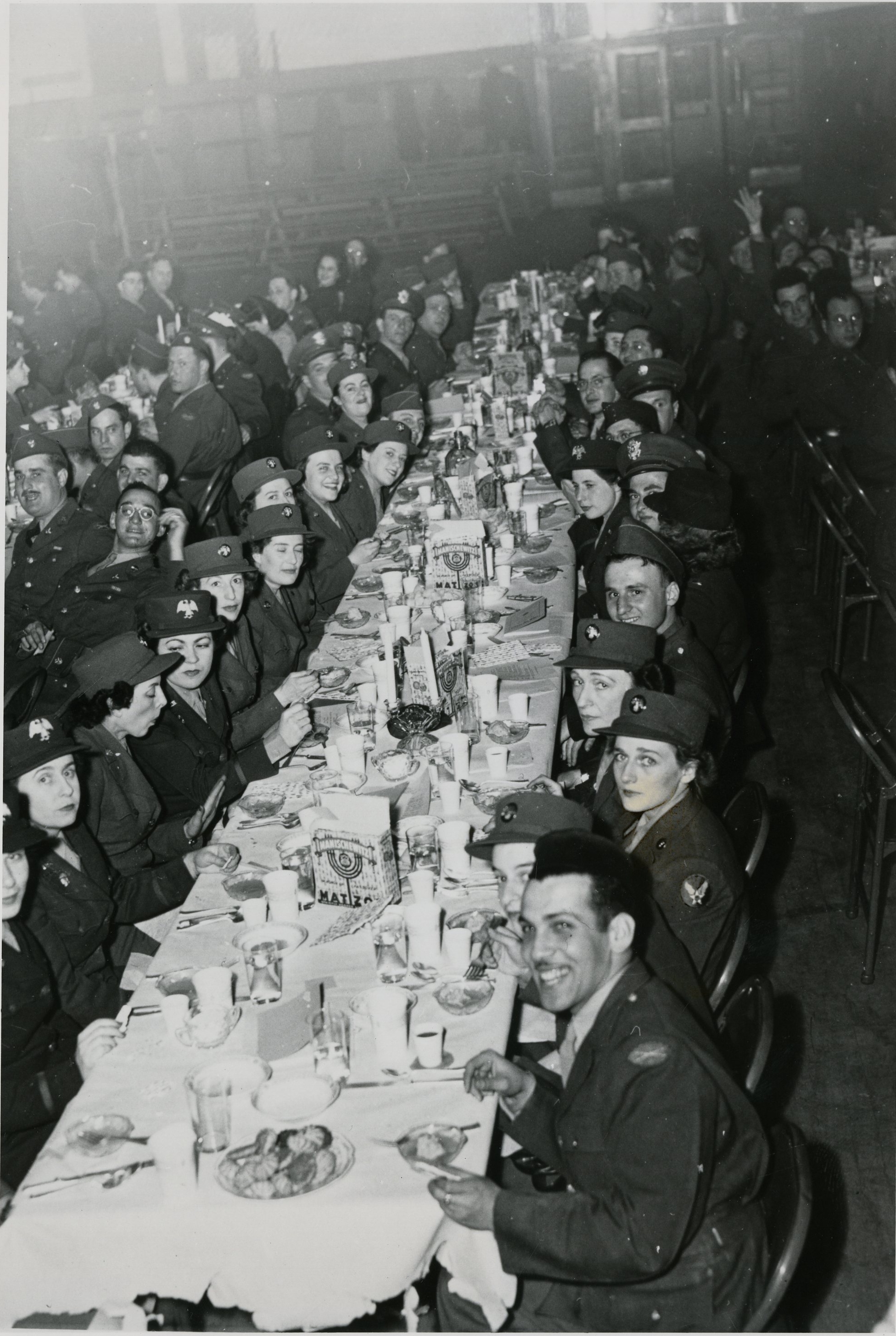 Passover Seder at Fort Brady (Sault Ste. Marie, Michigan), [ca. 1942]. Ontario Jewish Archives, item 4819.