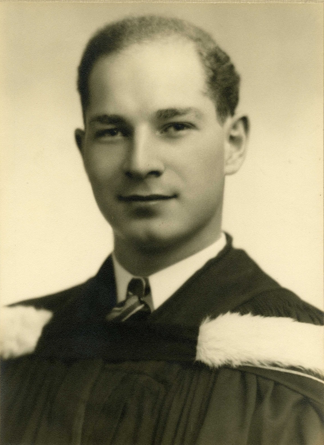 Portrait of Sol Edell at his graduation from the University of Toronto, 1943.  Ontario Jewish Archives, fonds 4, series 1-4, file 3, item 1.