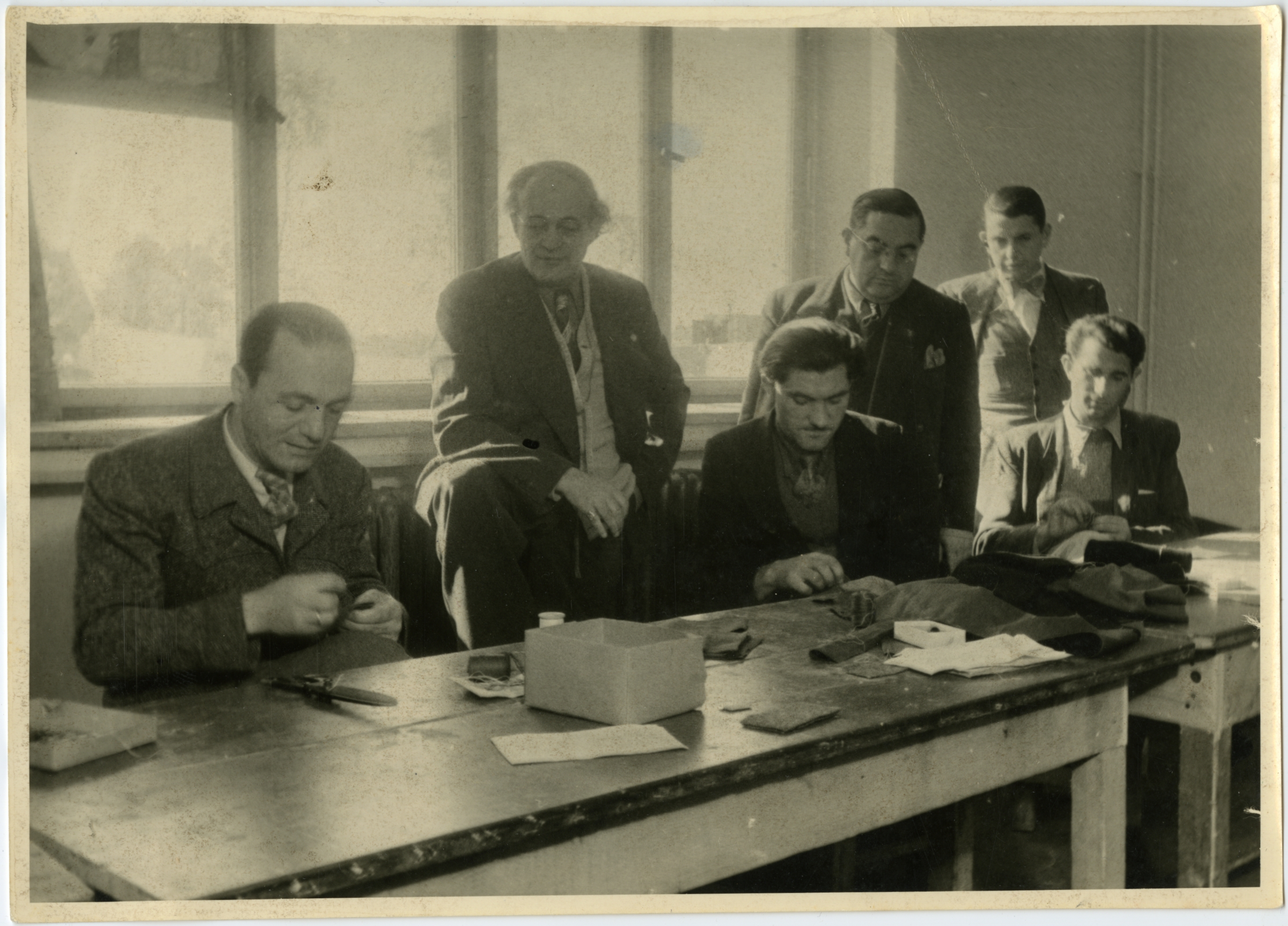 Testing at Bergen Belsen Displaced Persons Camp, 1947. Tailor Project photos, 1947. Ontario Jewish Archives, Blankenstein Family Heritage Centre, fonds 70, file 5, item 4.