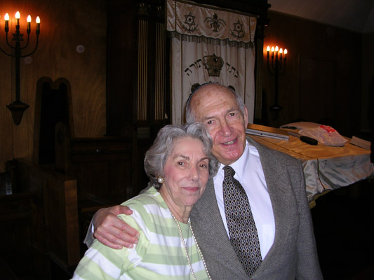 Bernard and Ann Miller at the closing ceremonies of Beth El Synagogue