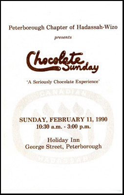 Program book from Hadassah’s popular Chocolate Sunday event, 1990