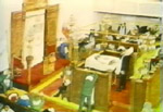 Clip of William Kurelek's explanation of his painting, Yom Kippur, which is set in the Kiever Synagogue. From the film Jewish Life in Canada: William Kurelek, 1983. Producer: Mead Sound Filmstrips, School Services of Canada. Courtesy of School Services Canada. 